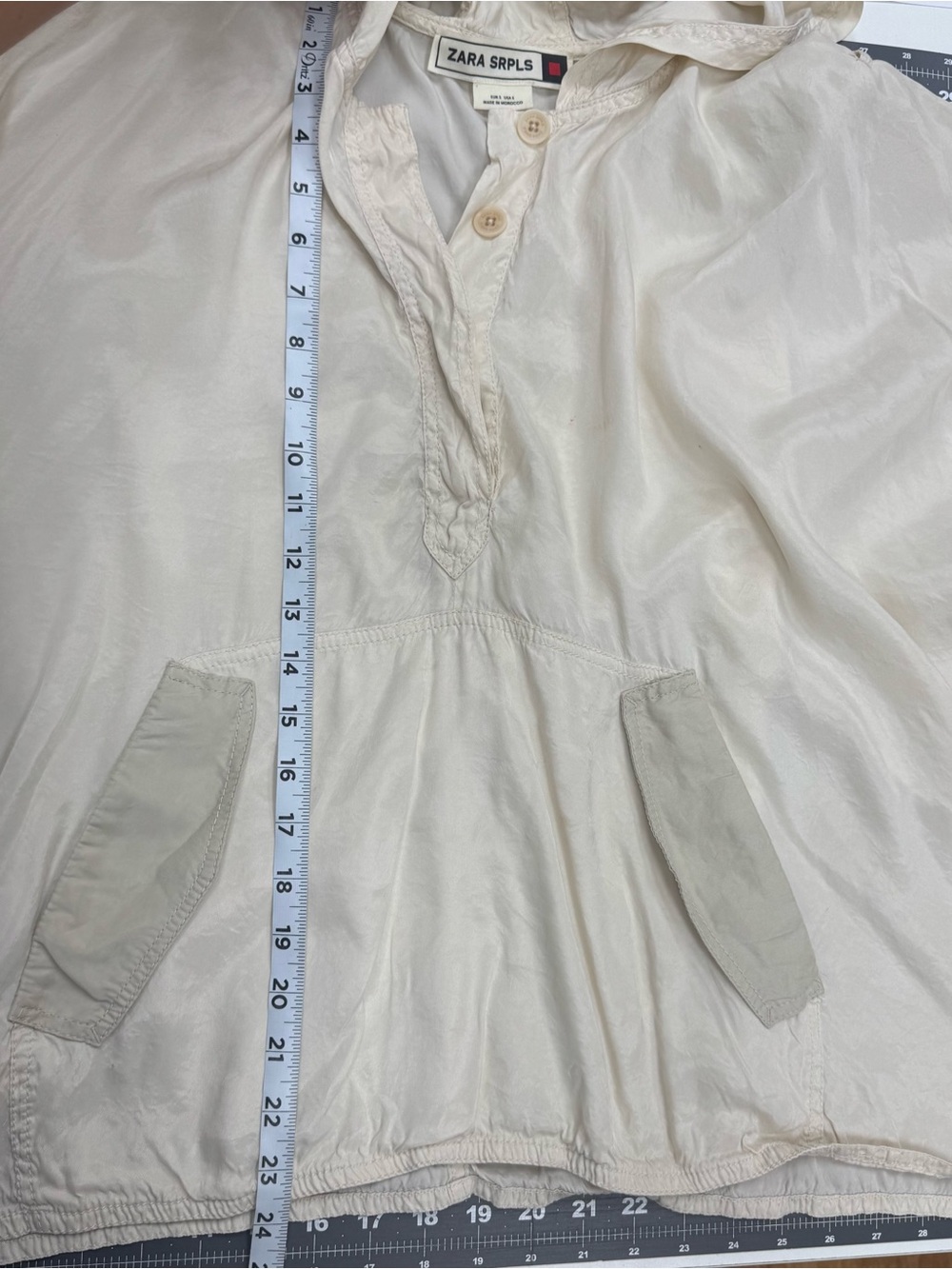 Zara Surplus Hooded Poncho Top - Picture 4 of 5